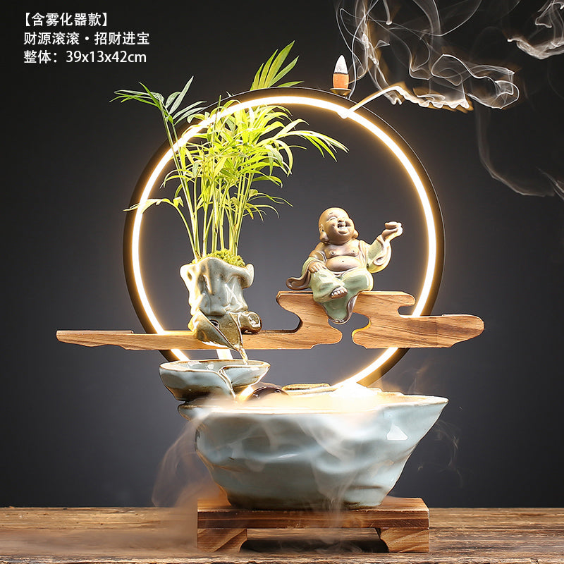 Bring In Wealth and Treasure Flowing Living Room Office Desk Surface Panel Flowing Water Ornaments