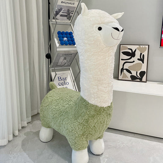 Alpaca Stool Living Room Seat for Girls Decorations
