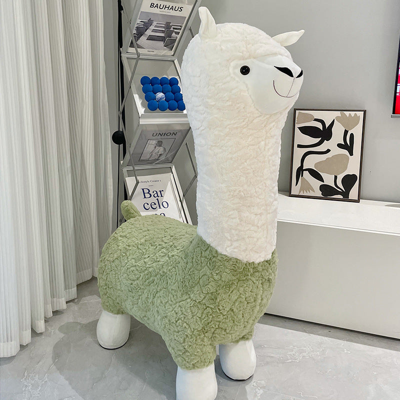 Alpaca Stool Living Room Seat for Girls Decorations
