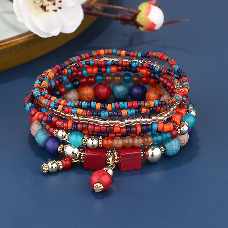 European and American-Style Women's Glasses Multi-Layer Seaside Photograph Handmade Beads