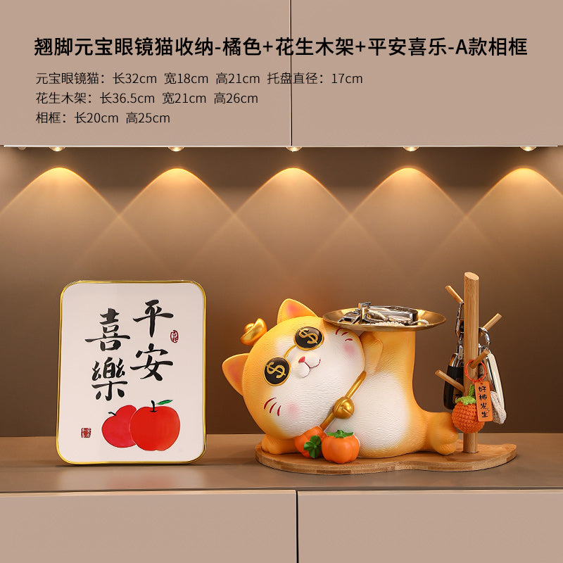 Key Storage Entrance Tray Housewarming Fortune Cat
