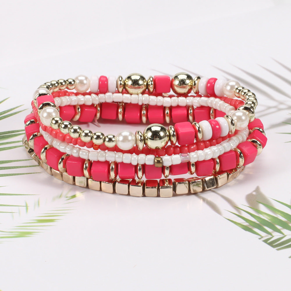 European and American-Style Women's Glasses Multi-Layer Seaside Photograph Handmade Beads