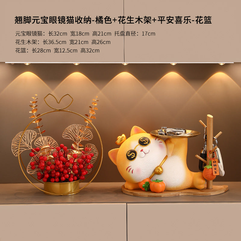 Key Storage Entrance Tray Housewarming Fortune Cat