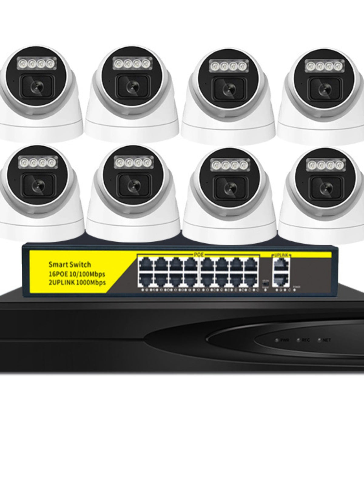 Wired Digital HD Night Vision Poe For Home Dome Network Camera H.265 Audio Monitoring Network Cable Power Supply
