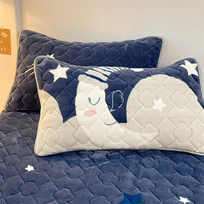 Non-Collapse Pillowcase and Pillow Core Set For Home Adult Cervical Support Improve Sleeping Pairs Dormitory Students Single Men
