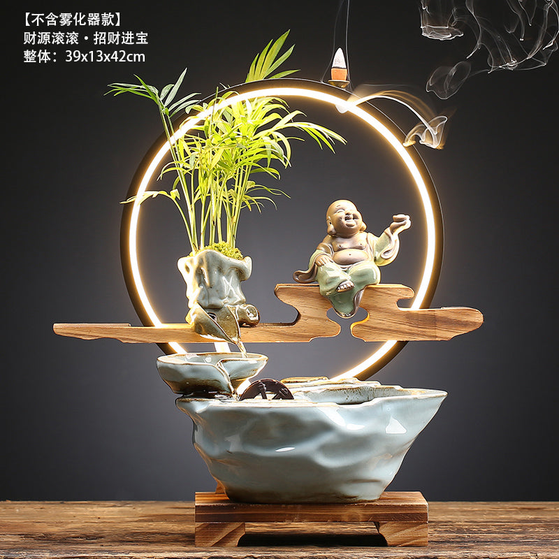 Bring In Wealth and Treasure Flowing Living Room Office Desk Surface Panel Flowing Water Ornaments