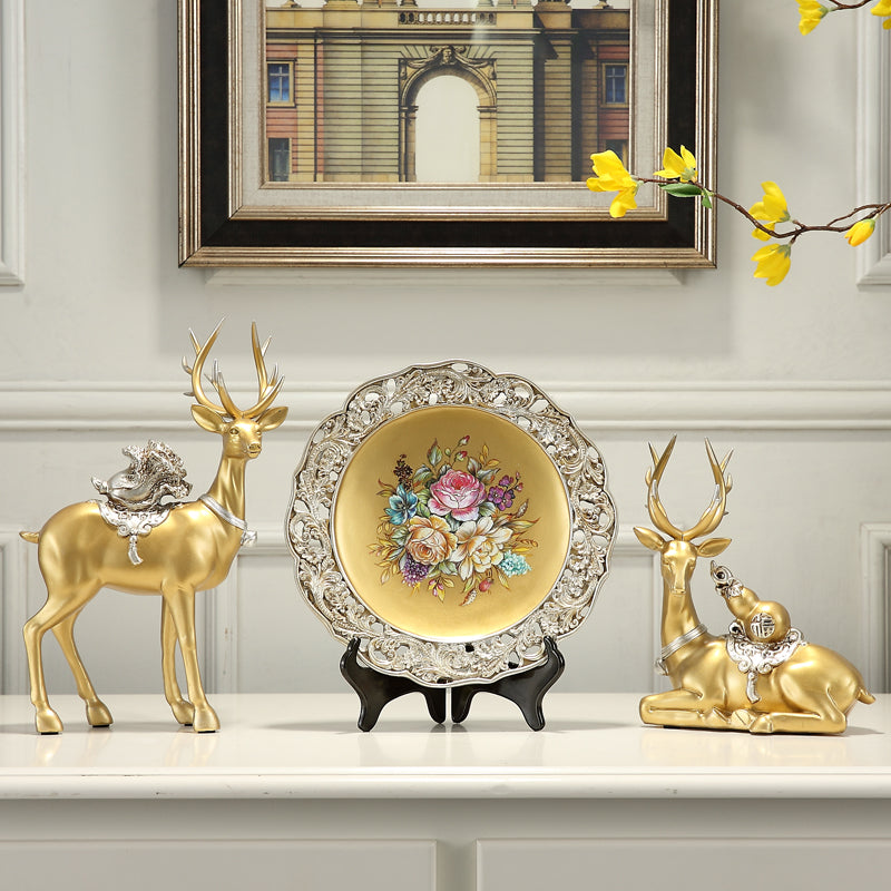 European-Style Living Room TV Cabinet Deer Decoration Craft Gift