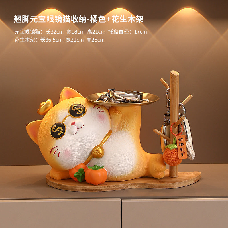 Key Storage Entrance Tray Housewarming Fortune Cat