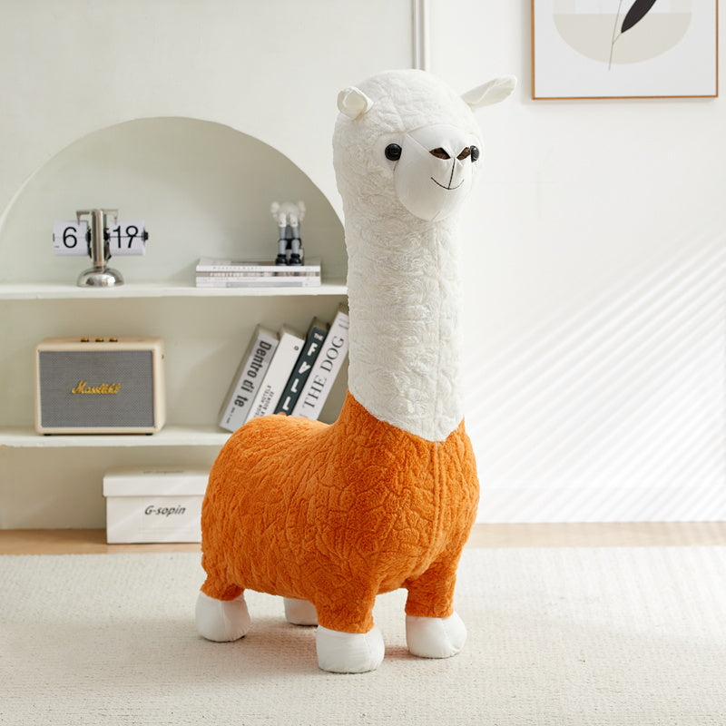 Alpaca Stool Living Room Seat for Girls Decorations