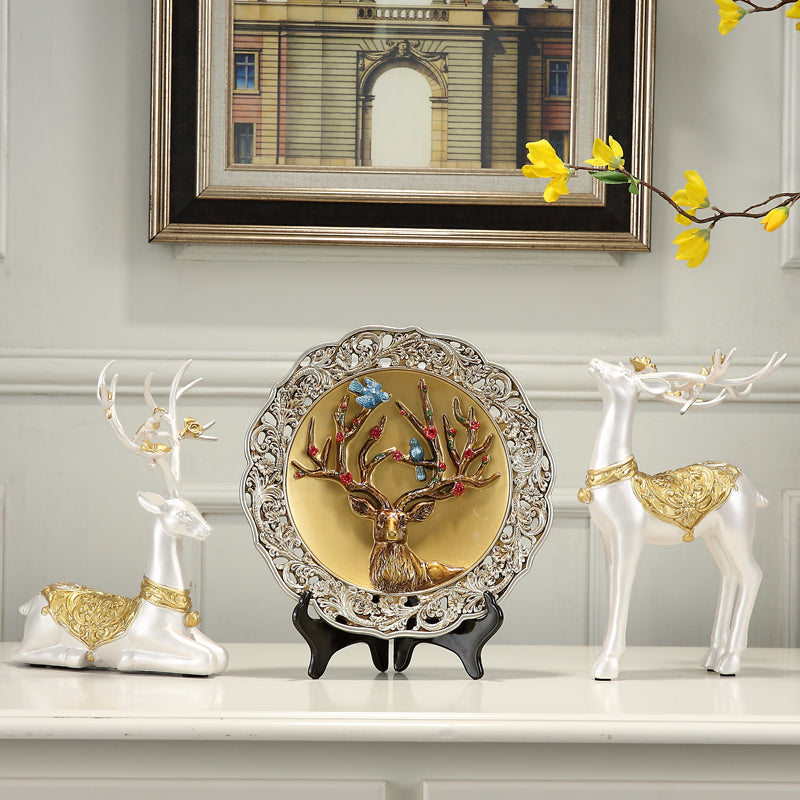 European-Style Living Room TV Cabinet Deer Decoration Craft Gift