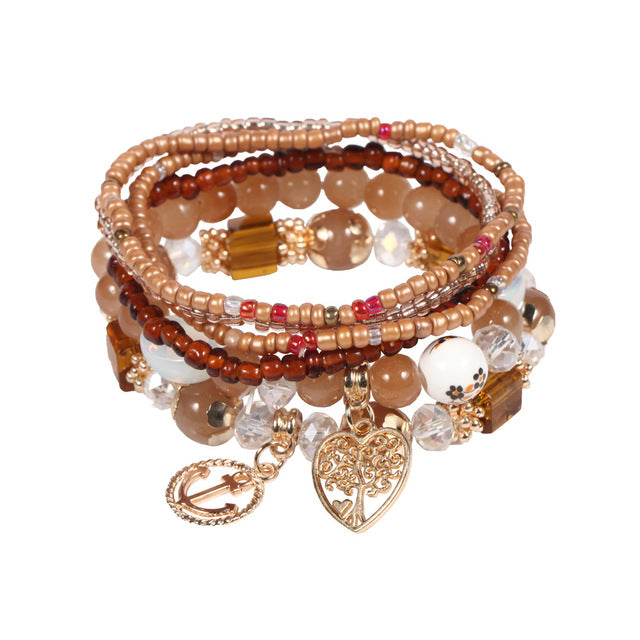 European and American-Style Women's Glasses Multi-Layer Seaside Photograph Handmade Beads