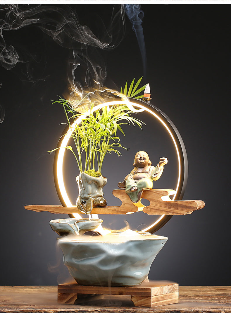 Bring In Wealth and Treasure Flowing Living Room Office Desk Surface Panel Flowing Water Ornaments