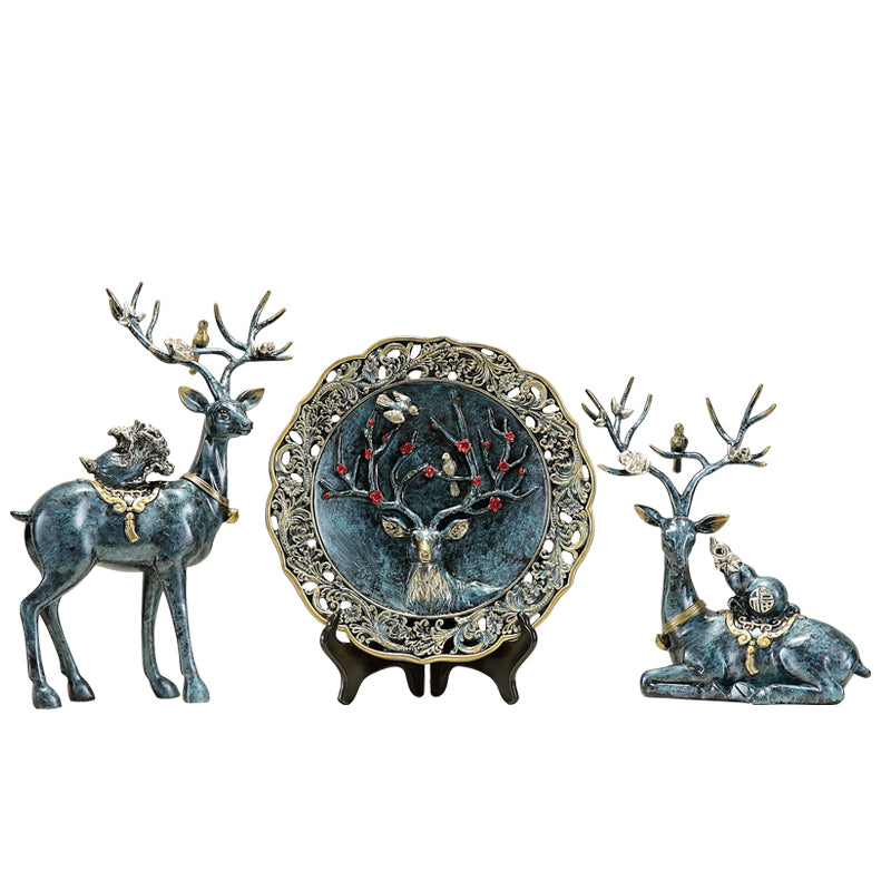 European-Style Living Room TV Cabinet Deer Decoration Craft Gift