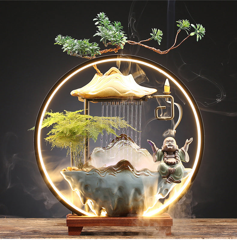 Bring In Wealth and Treasure Flowing Living Room Office Desk Surface Panel Flowing Water Ornaments