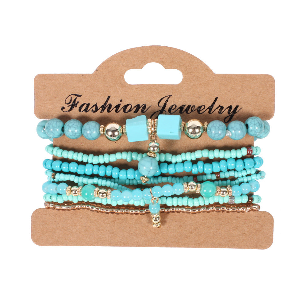 European and American-Style Women's Glasses Multi-Layer Seaside Photograph Handmade Beads