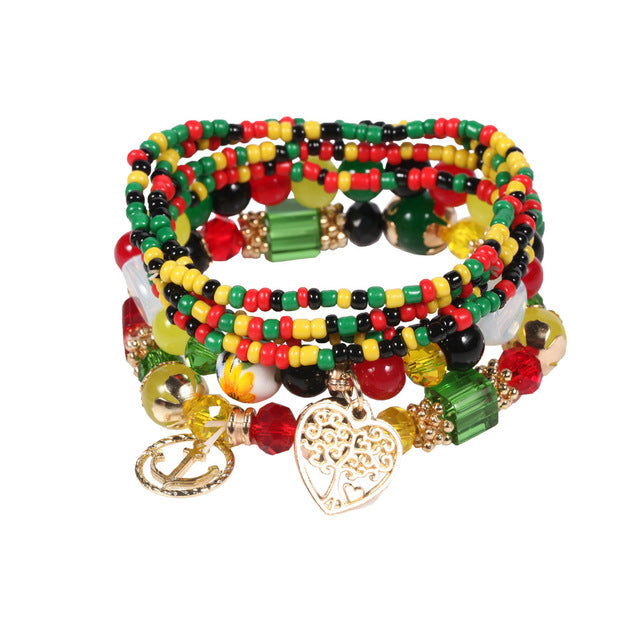 European and American-Style Women's Glasses Multi-Layer Seaside Photograph Handmade Beads