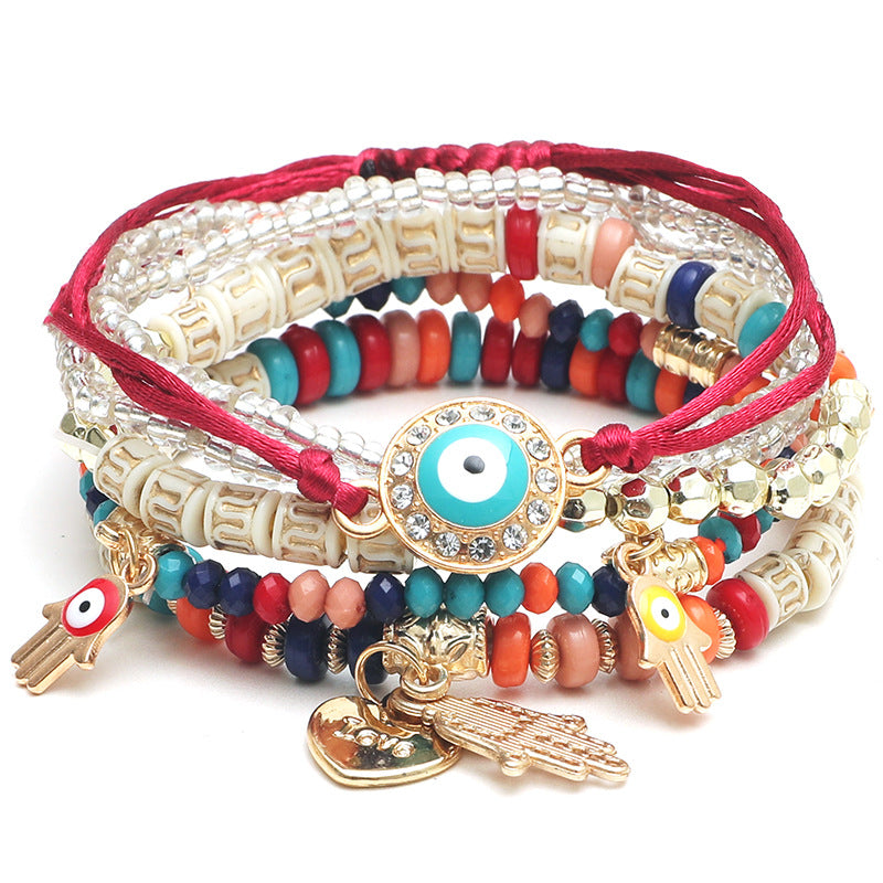European and American-Style Women's Glasses Multi-Layer Seaside Photograph Handmade Beads