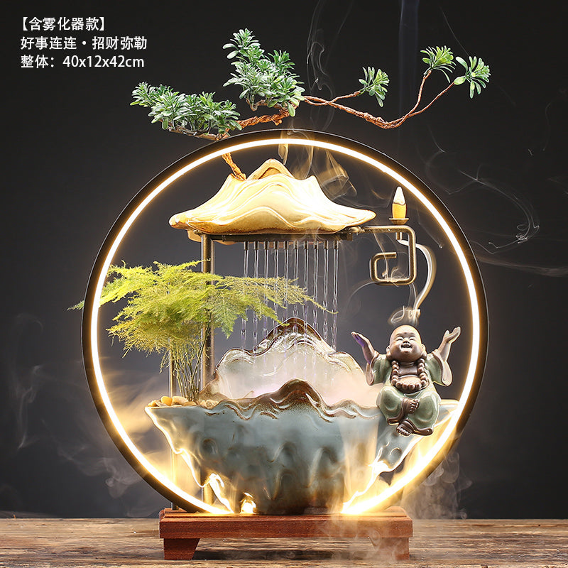 Bring In Wealth and Treasure Flowing Living Room Office Desk Surface Panel Flowing Water Ornaments