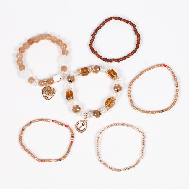 European and American-Style Women's Glasses Multi-Layer Seaside Photograph Handmade Beads