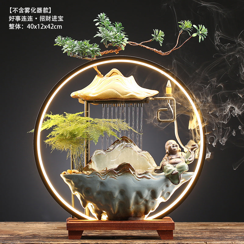 Bring In Wealth and Treasure Flowing Living Room Office Desk Surface Panel Flowing Water Ornaments