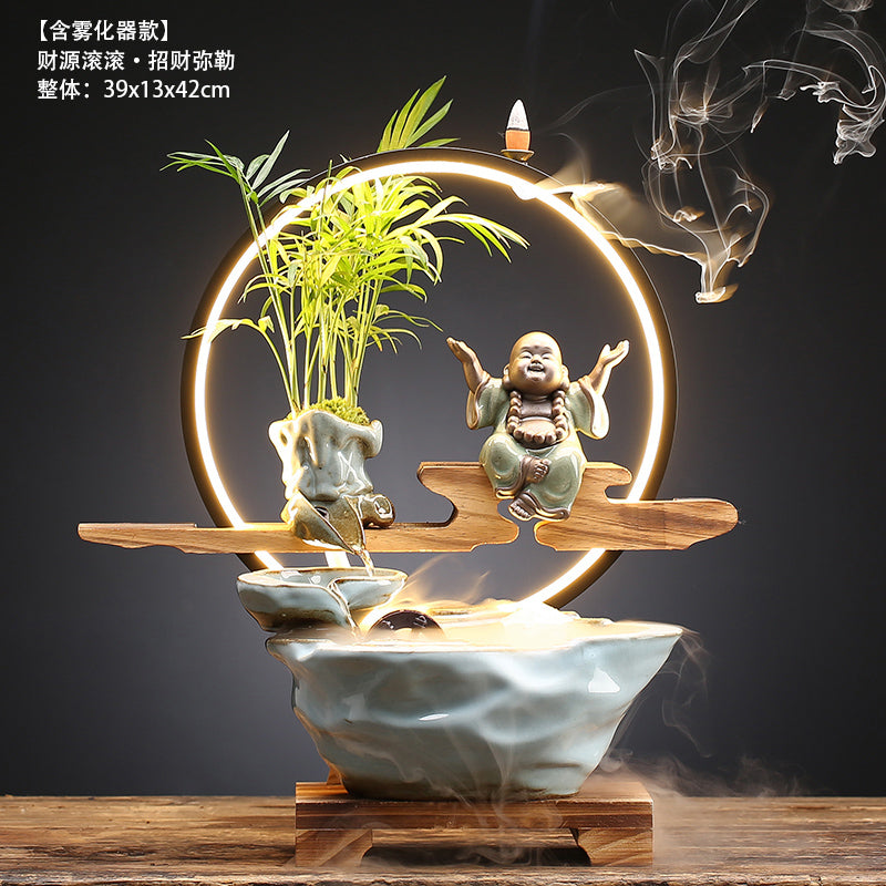 Bring In Wealth and Treasure Flowing Living Room Office Desk Surface Panel Flowing Water Ornaments