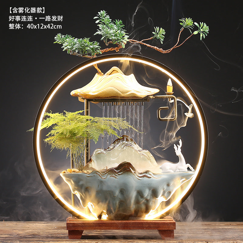 Bring In Wealth and Treasure Flowing Living Room Office Desk Surface Panel Flowing Water Ornaments