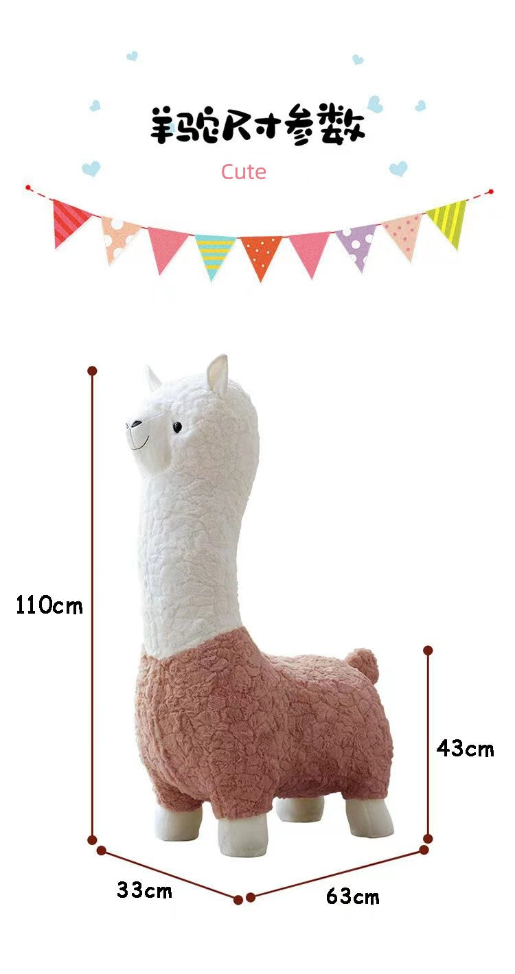 Alpaca Stool Living Room Seat for Girls Decorations