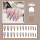 24PC/Box Fashion False Nails Artificial Milky White Pink Gradients Long Ballet Nail Tips Full Cover Acrylic Fake Nails With Glue