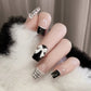 24Pcs Mid-length Ballet False Nails Cute Childlike Rainbow Press On Nails Iced Through Milk Tea Fake Nails Free Shipping Items