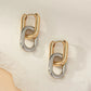 Stainless Steel Fashion Gold Color Geometric Square Hoop Earrings for Women Huggie Punk Hip-Hop Metal Round Circle Party Jewelry