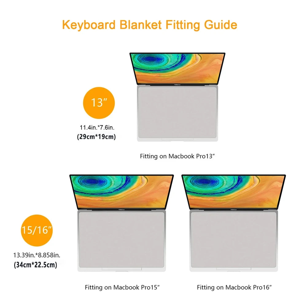 Laptop Screen Cleaner Microfiber Cover Keyboard Blanket Protective Film Cleaning Cloth For MacBook Pro 13/15/16 Inch