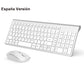 Jomaa Spain Keyboard and Mouse Set for Computer Laptop Desktop Wireless Keyboard and Mouse Comb Ergonomic Design Noiseless Click