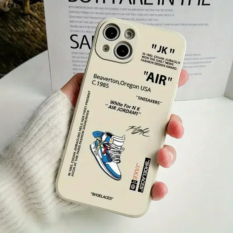 Liquid Silicone Trendy Phone Case for iPhone 16 15 14 11 12 13 Pro Max Shockproof Soft TPU Back Cover Cellphone Accessories
