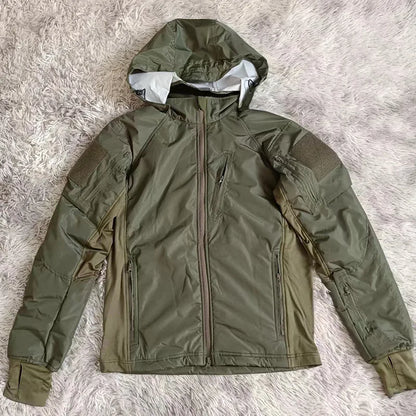 Mens CamouflageTactical Jacket Lightweight Cotton Clothes Autumn Winter Outdoor Waterproof Hooded Padded Coat Hiking Windbreaker