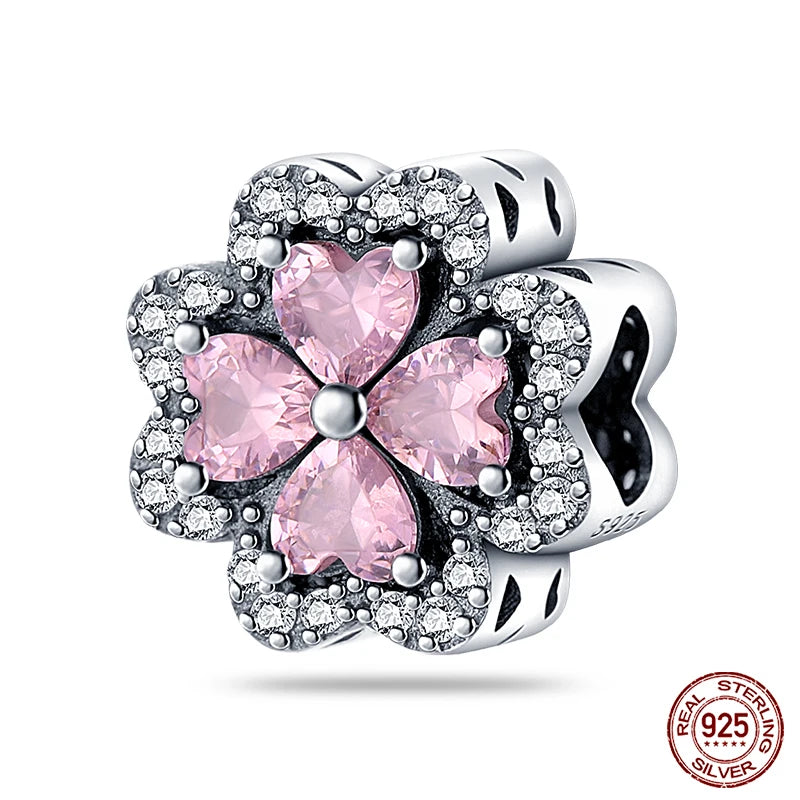 Fit Pandora 925 Original Bracelet 925 Silver Plate Flower Bird Series Charms Beads For Women Fashion DIY Jewelry Gifts Making