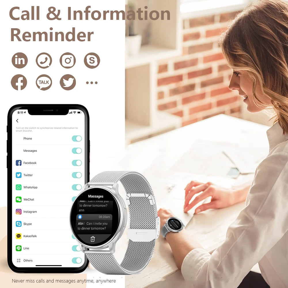 Bluetooth Call Smart Watch Women Custom Dial Watches Men Sport Fitness Tracker Heart Rate Smartwatch For Android IOS Y22