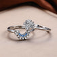 2pc/set Summer Couple Ring Set Sky Blue Sparkling Moon and Sun Ring 2023 New Women's Stackable Finger Set Engagement Jewelry