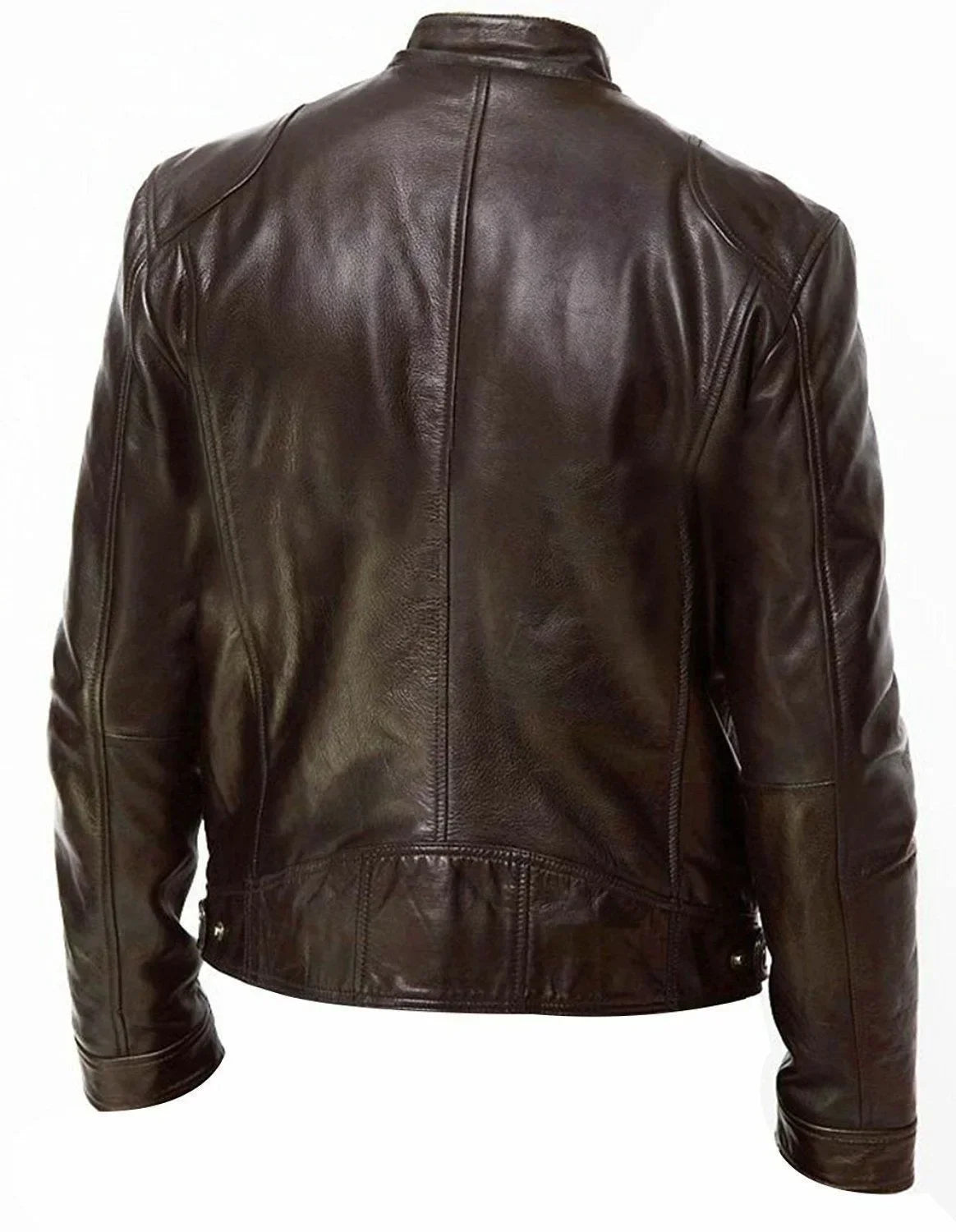 Mens Brown Pu Leather Jacket Motorcycle Faux Leather Moto Biker Jacket Men Hot Stand Collar Casual Coat Boy Large Size Xxxl 4xl