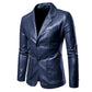 2024 Men Slim Autumn New Causal Vintage Leather Jacket Coat Men Design Motorcycle Biker Zipper Pocket PU Leather Jacket Coat