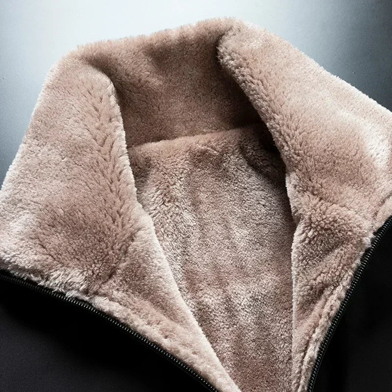 2024 Men Outdoor Winter Windproof Warm Thick Fleece Jacket Men Fashion Casual Coat Men Autumn Brand Outwear Classic Jacket Men