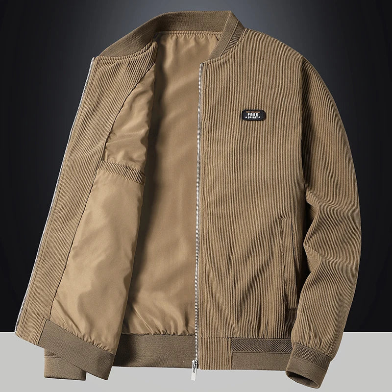 Large Size 5XL New Autumn Winter Stand Collar Slim Jacket Men Fashion Casual Warm Corduroy Outwear Men Cotton Jacket Coat