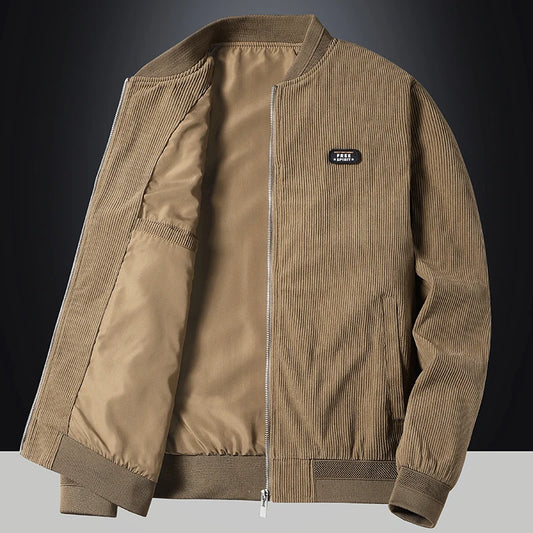 Large Size 5XL New Autumn Winter Stand Collar Slim Jacket Men Fashion Casual Warm Corduroy Outwear Men Cotton Jacket Coat