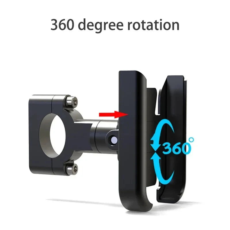 Motorcycle Bicycle Phone Holder GPS Bracket Cellphone Stand Mirror Handlebar Mount Compatible For Smartphone Between 3.0 to 6.5"