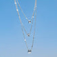 Multi-layer Five-pointed Star Heart Shape Water Drop Pendant Chain Necklace Alloy Material Glass Collarbone Chain Sexy Women's