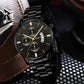 Fashion Men Black Stainless Steel Watch Luxury Calendar Quartz Wrist Watch Mens Business Watches for Man Clock Relogio Masculino