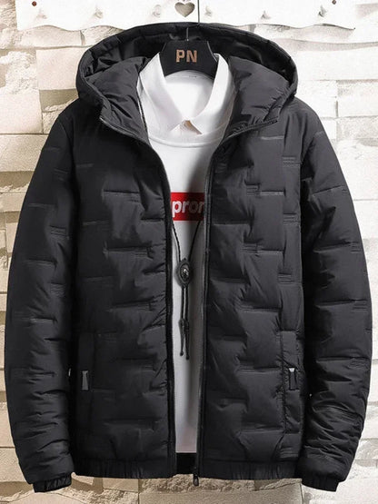 Down Jackets for Men Hooded Man Padded Coat Fashion 2024 Parkas Lightweight Padding Cold Warm Clothes New in & Korean Popular