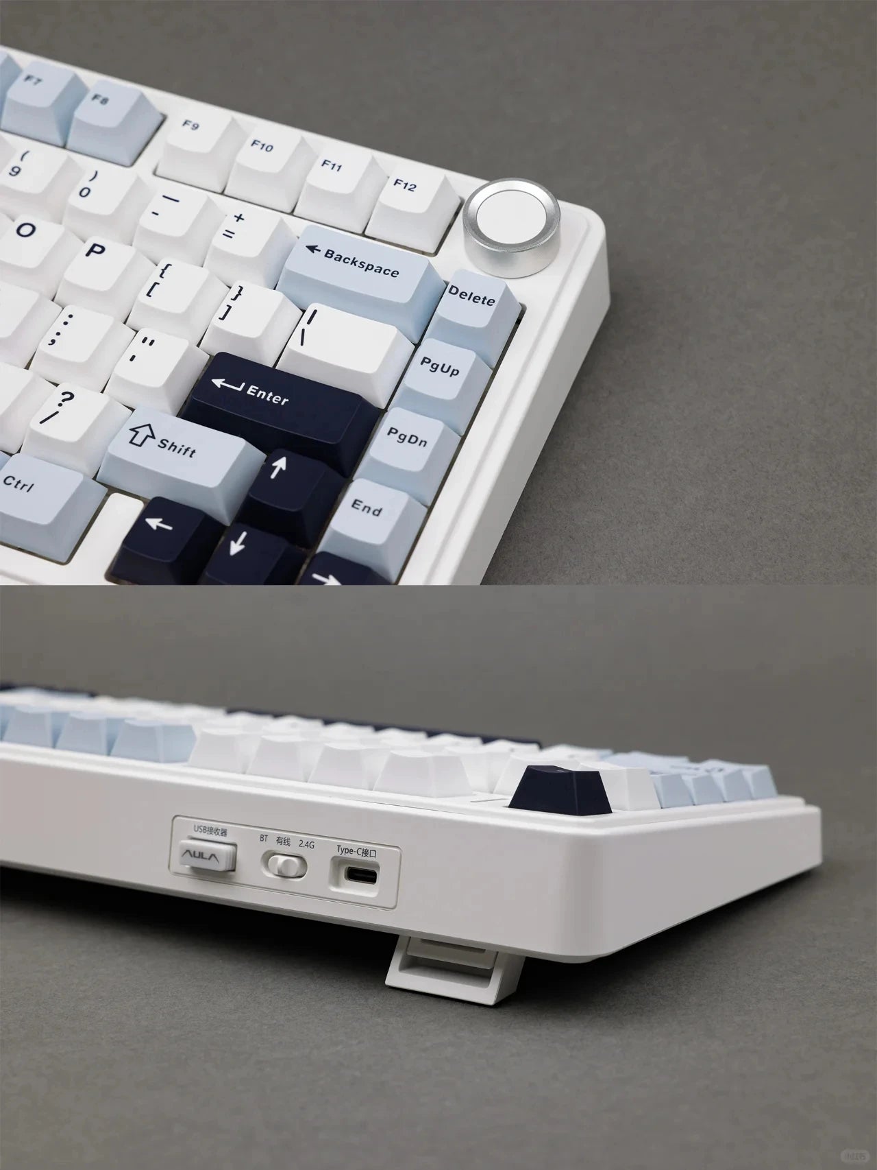 AULA F75 Mechanical Keyboard 2.4G Wireless/Bluetooth/Wired RGB PBT 75% Layout OEM Profile Gasket Customized Pc Gaming Keyboard