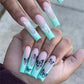 24p Artificial Acrylic Nail Art Fake Nails Full Coverage Removable Pressing Nail Tips Lotus Root Pink Leopard Print False Nails