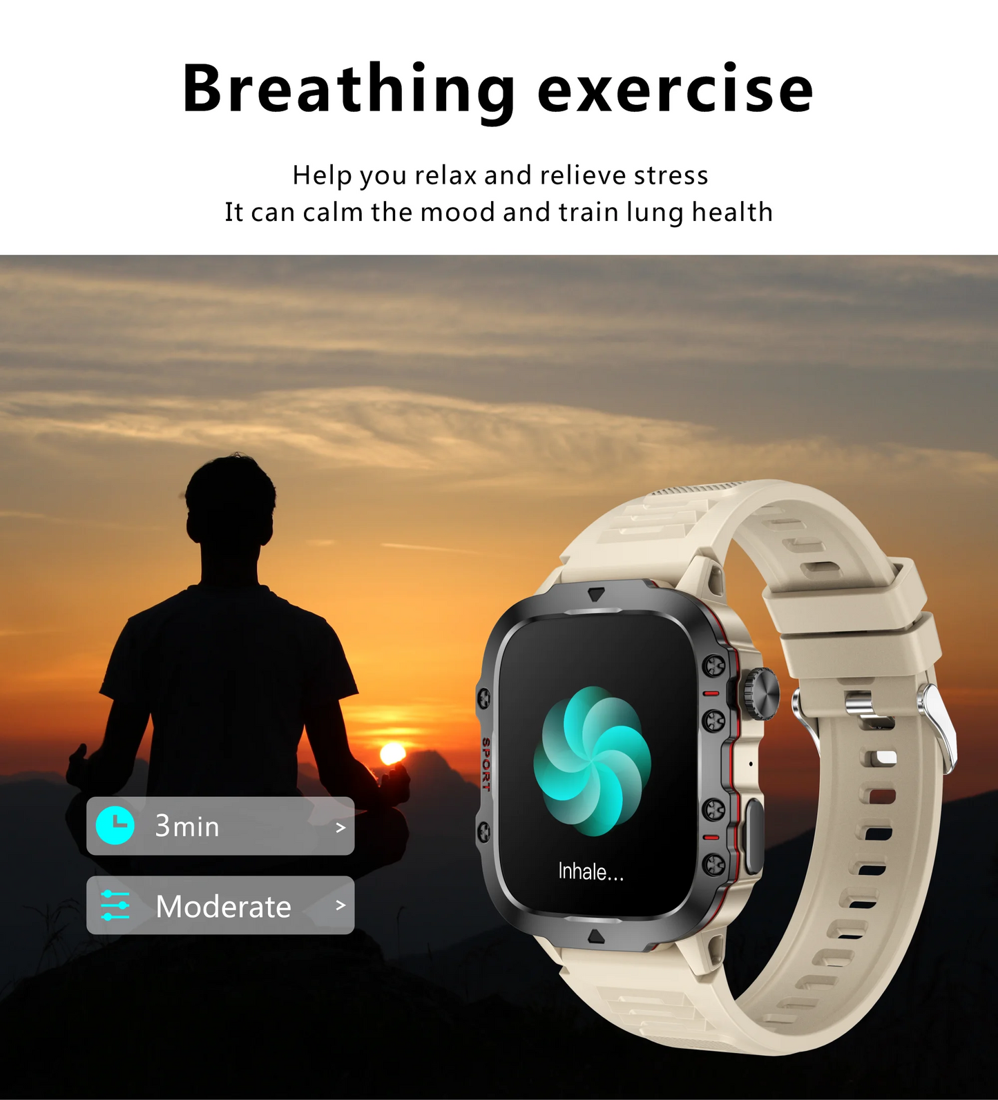 Military GPS Tracker Smart Watch Men IP68 5ATM Outdoor Sports Fitness Tracker Health Monitor 1.96" BT Call Smartwatch For Xiaomi