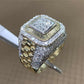 Domineering Gold Color Hip Hop Ring for Men Women Fashion Inlaid White Zircon Stones Punk Wedding Ring Jewelry